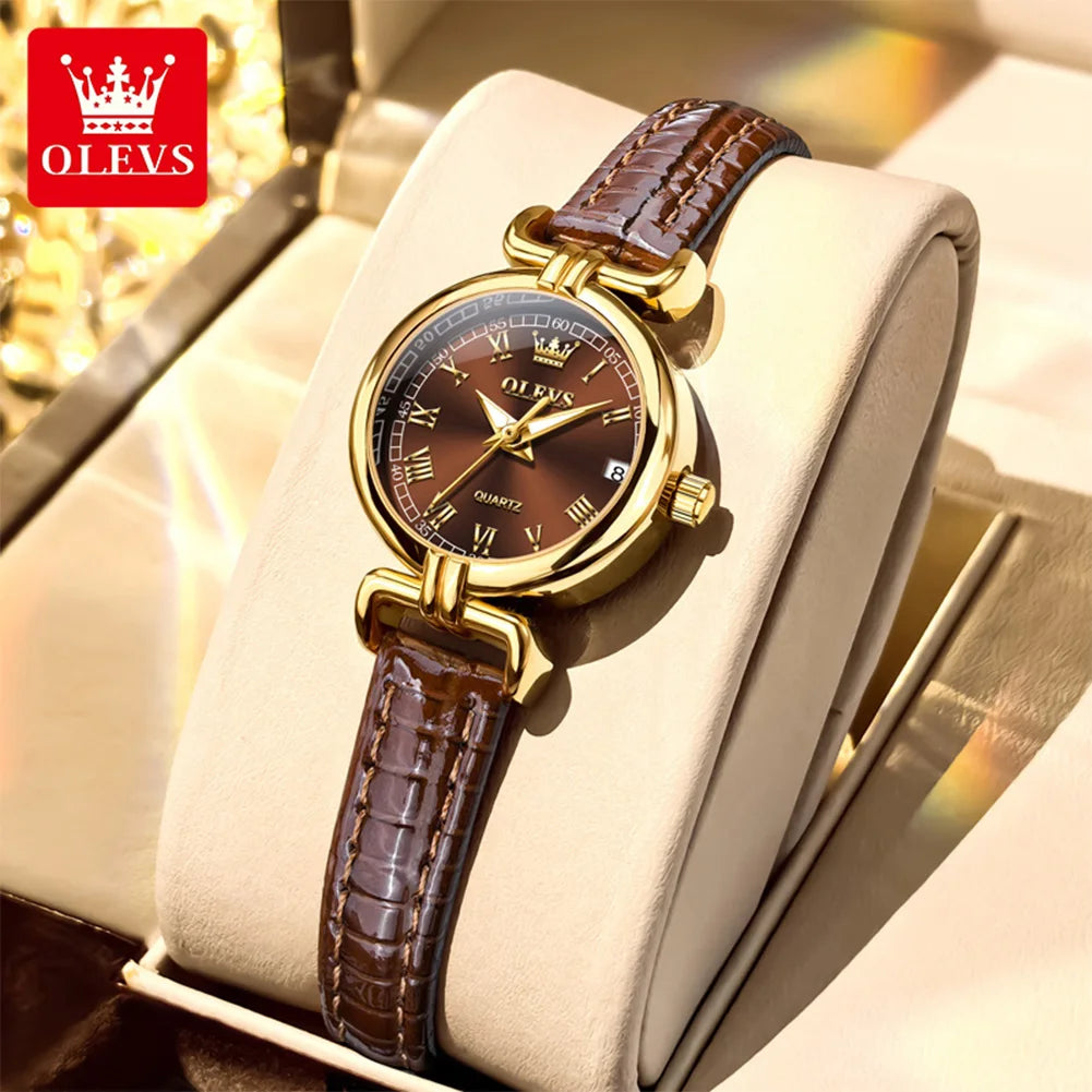 OLEVS Women's Leather Quartz Watch
