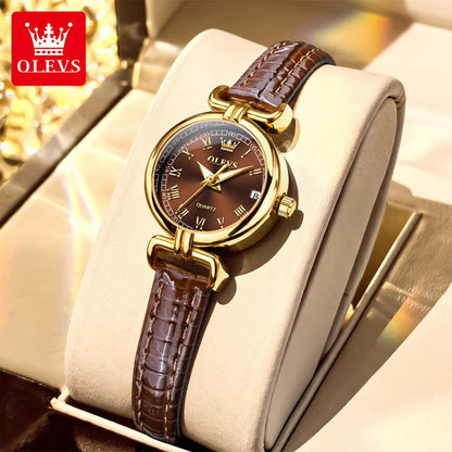 OLEVS Women's Leather Quartz Watch
