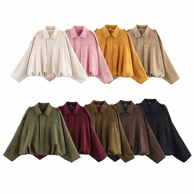 Women's Vintage Loose Bomber Jacket