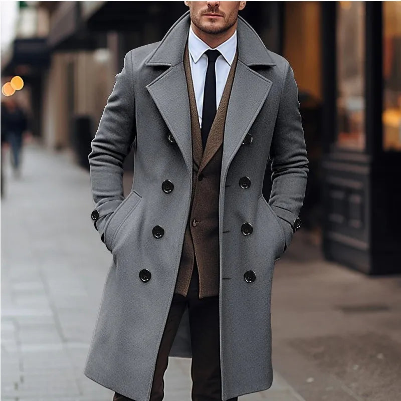 Double-Breasted Long Woolen Trench / Overcoat