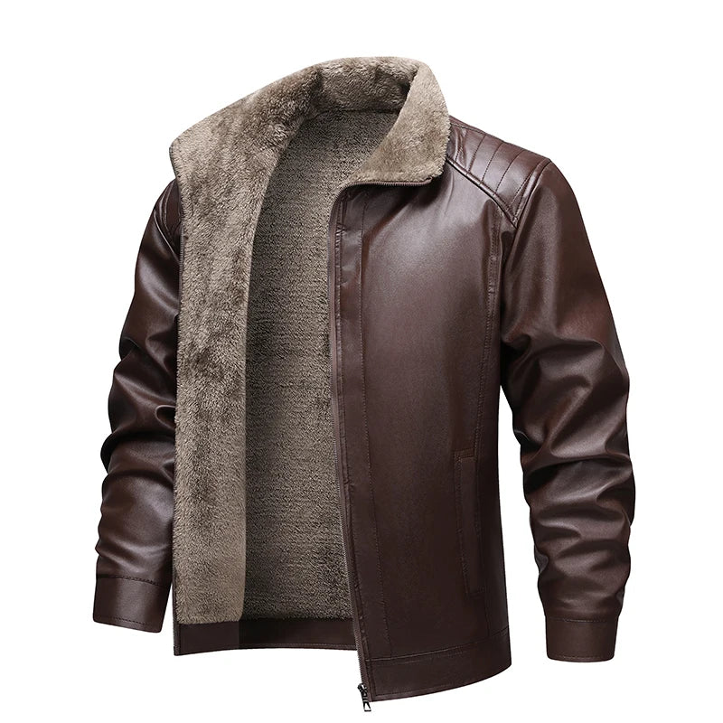 Men's Fleece-Lined Leather Jacket