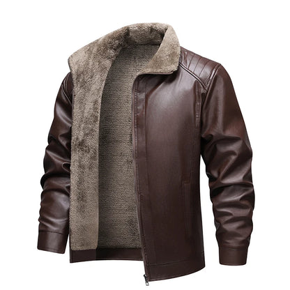 Men's Fleece-Lined Leather Jacket