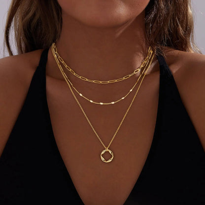 Women's Layered Gold Chain Necklace Set