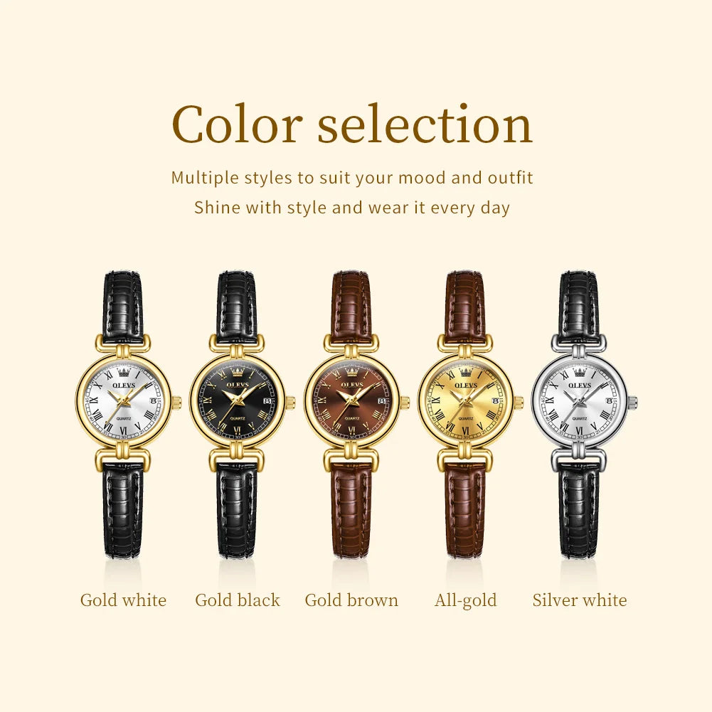 OLEVS Women's Leather Quartz Watch