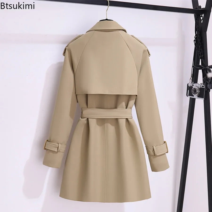 Women's Belted Double-Breasted Trench Coat