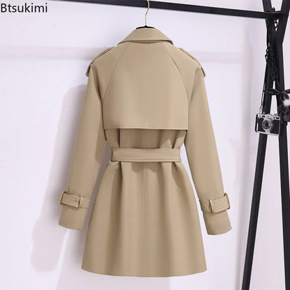 Women's Belted Double-Breasted Trench Coat