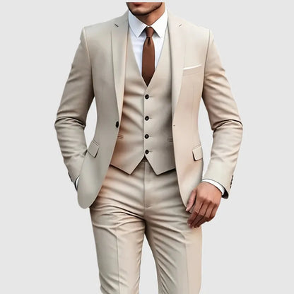 Men's Beige Formal Business Suit