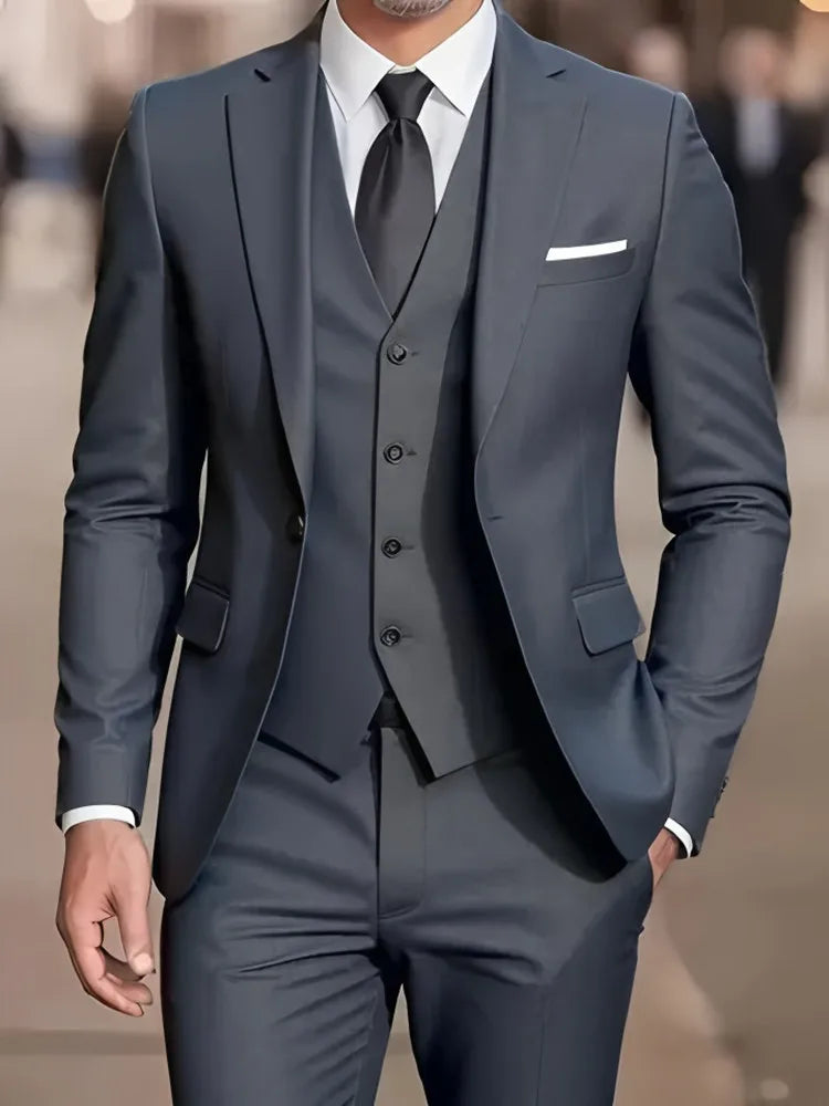 Men's Beige Formal Business Suit