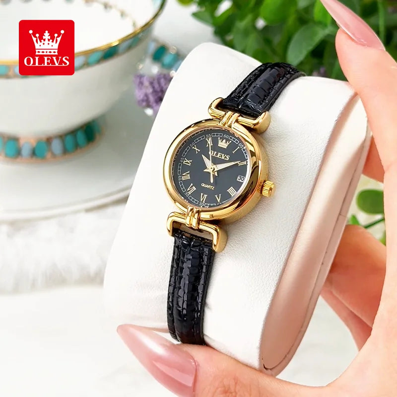 OLEVS Women's Leather Quartz Watch