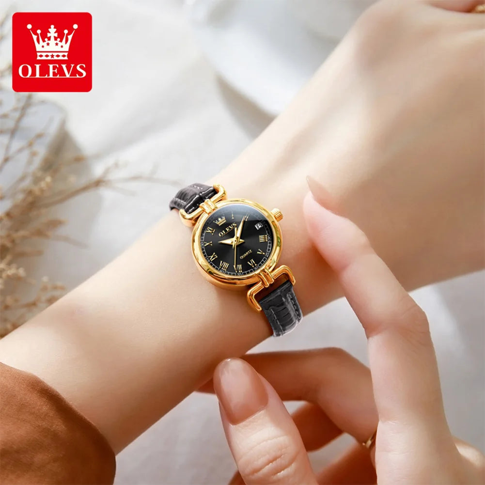 OLEVS Women's Leather Quartz Watch