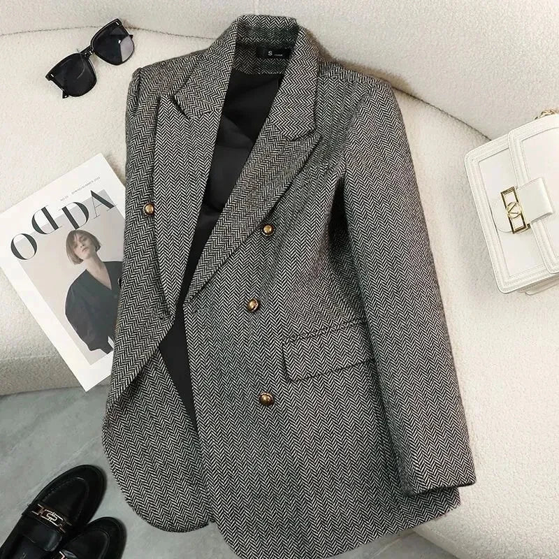 Women's Herringbone Tailored Blazer