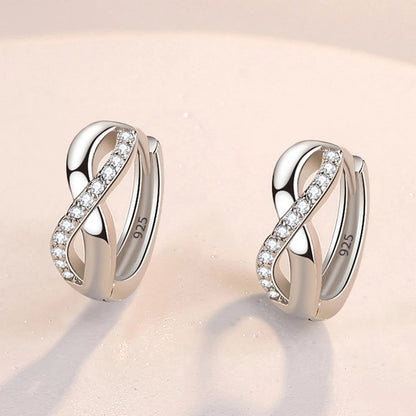 Women's Sterling Silver Zircon Hoop Earrings