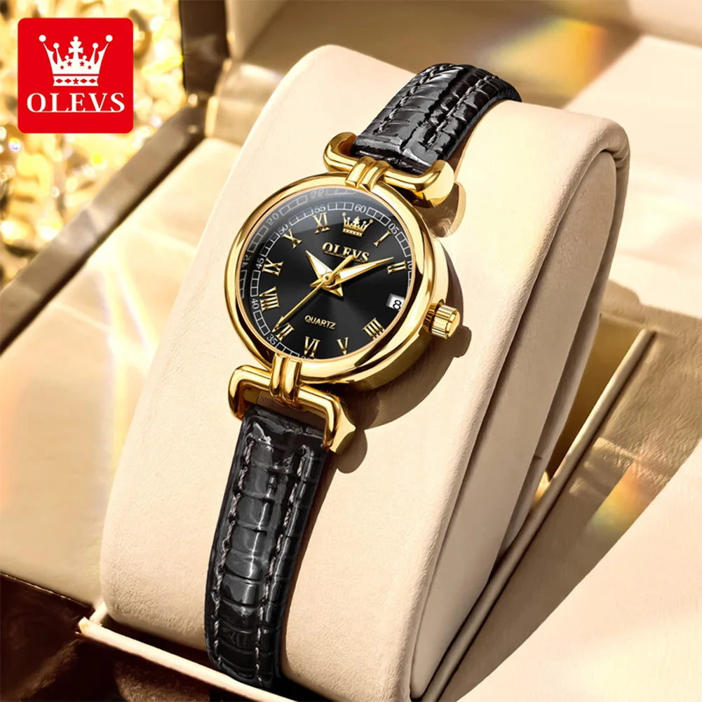 OLEVS Women's Leather Quartz Watch