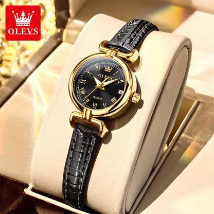 OLEVS Women's Leather Quartz Watch