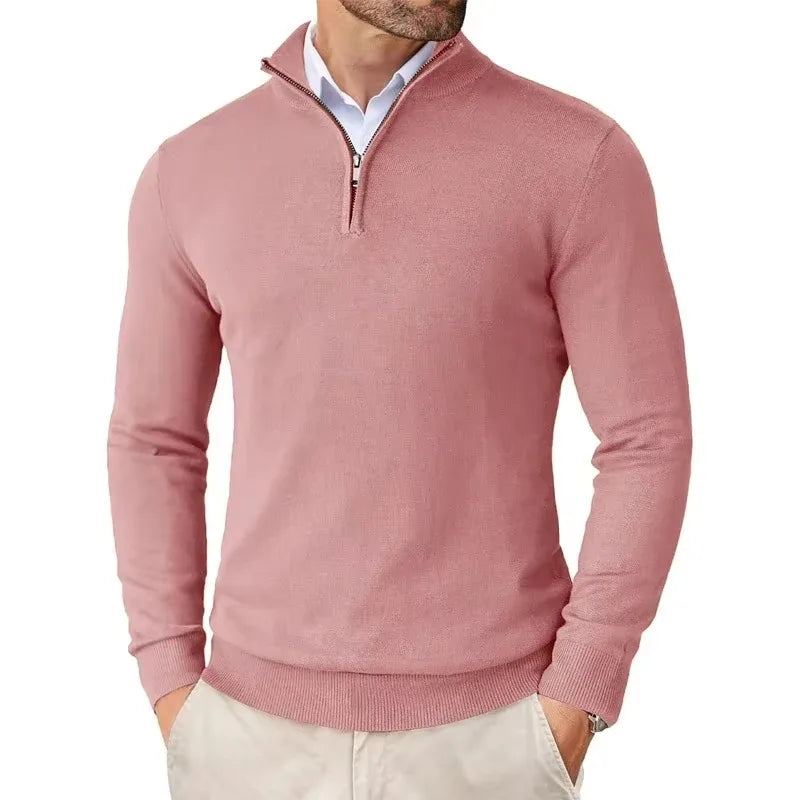 Men's Quarter-Zip Knit Sweater