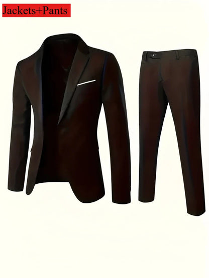 Men's Beige Formal Business Suit