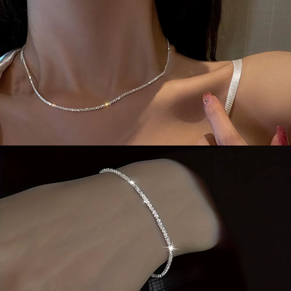 Starry Sky Silver Necklace & Bracelet Set