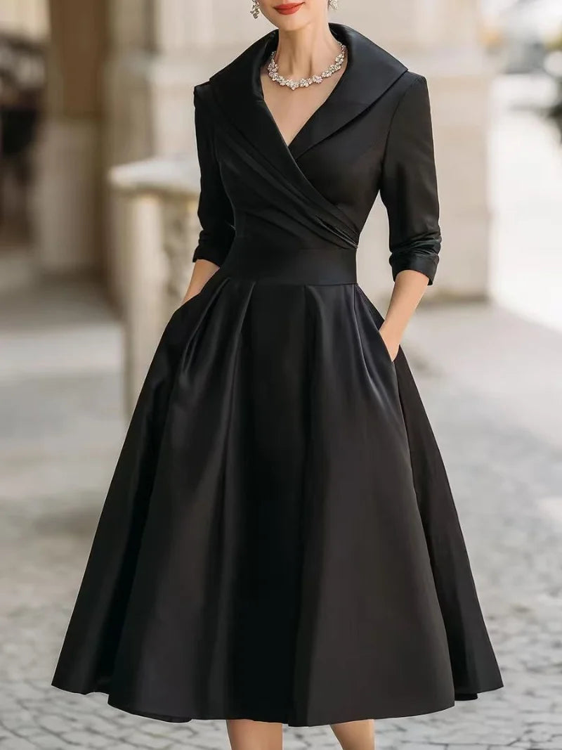 Women's Vintage Wrap Midi Dress